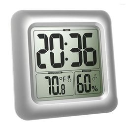 Wall Clocks Clock LCD Digital Waterproof Temperature Humidity Sensor Shower Timer Gift For Bathroom