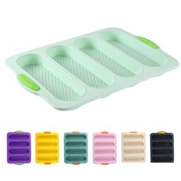 Baking Moulds Baguette Pan Non Stick Sile Bread Moulds For Baking Dishwasher Safe 4 Wave Loaves Mould Drop Delivery Home Garden Kitchen, Dhot9