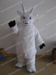 Performance White Goat Mascot Costumes Cartoon Carnival Hallowen Gifts Unisex Fancy Games Outfit Holiday Outdoor Advertising Outfit Suit