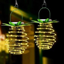LED Strings LED Solar Garden Lights Pine Fairy String Hanging Lantern Outdoor Waterproof Solar Lamp for Home Festival Garden Decoration P230414