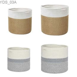 Planters Pots Rustic Woven Rope Flower Pot Indoor Plants Container Laundry Picnic Toy Storage Basket Home Decoration YQ231117