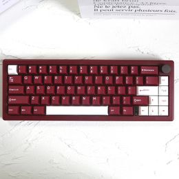 Keyboards GMK67 65 Deep red mechanical keyboard kit bluetooth 2 4G wireless wired Customized with RGB Backlit 231117