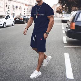 Men s Tracksuits Luxury men s T shirt suit shirt comfortable casual fashion cotton top shorts loose fitness French brand oversized designer 230417