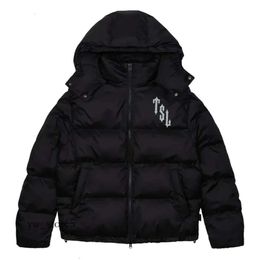 Men's Jackets Trapstar London SHOOTERS HOODED PUFFER JACKET BLACK REFLECTIVE Puffer Jacket Embroidered Thermal Hoodie Men Winter Coat Tops 964 6