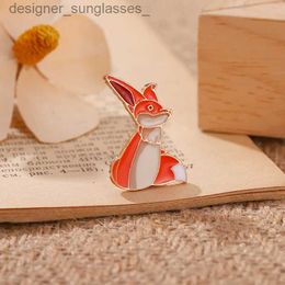 Pins Brooches Cute Fox Enamel Pins Funny Animal Brooch for Women Lel Pin Metal Badge Backpack Hat Party Sweater Woodland Jewellery AccessoriesL231117