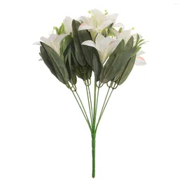 Decorative Flowers Realistic Bouquet Wedding Bouquets Lifelike Flower Decorations Lily Home Vivid