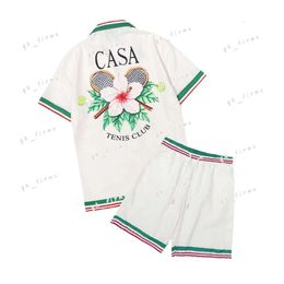 23Ss Casablanc Designer Shirts Masao San Print Mens Casual Womens Loose Casablacnca Silk Shirt High Mass Short Sleeves T-Shirt 9279