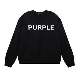 Designer Hoodies Fashion Men's Sweatshirts Streetwear Trend Brand Purple Classic Letter Printing High Quality Terry Loose Versatile Round Neck Sweater Women 689