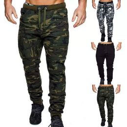 QNPQYX New Men's Pants Winter Warm Drawstring Closure Slim Fit Camo Jogger Gym Athletic Sweatpants Sports Harem Joggers