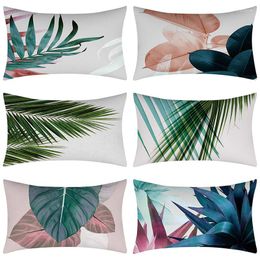 Pillow Case Car Decorative Rectangular Cushion Cover Home Supplies Throw Pillows Covers Pillowslip Tropical Palm Leaves Printing