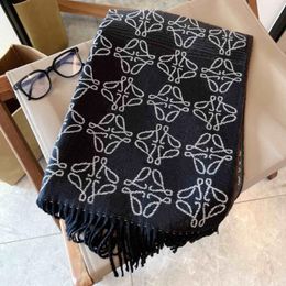 Top Designer Scarf with Geometric Patterns Winter Letters Print Cashmere Scarves for Women Warm Plaid Cotton Shawl Wraps with Gift Box