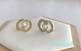 Tiny stud earringstyles CHANNEL Pearl Diamond Drop Gold Earrings Designer for Woman Fashion Brand Not Fade Silver Wedding