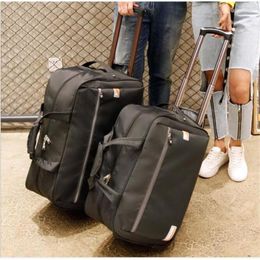 Duffel Bags Men Travel Luggage Bag Oxford Suitcase Trolley On Wheels Rolling Carry Hand Wheeled