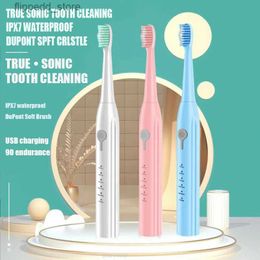 Toothbrush Sonic Electric Toothbrushes Rechargeable Adults Tooth Brush Ultrasound Smart Timer Clean USB Charger 5 Modes IPX7 Waterproof Q231117