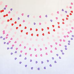 Party Decoration 4m Love Heart Garland Rose Red Pink Purple Banners Streamer Wedding Birthday Decorations Bachelorette Supplies