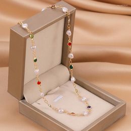 Pendant Necklaces Imitation Pearl Heart Choker Necklace For Women Gold Plated Rhinestone Clavicle Chain Fashion Jewellery Wedding Gifts