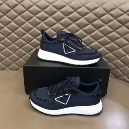 Fashion Men Casual Shoes Soft Calf Running Sneakers Italy Classic Blue Black White Low Top Elastic Band Calfskin Designer Casuals Basketball Sports Shoes Box EU 38-45