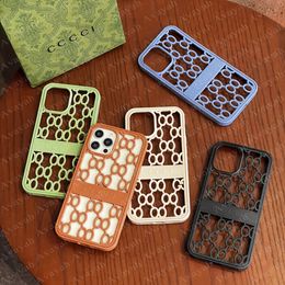 Luxury Designer Hollowed Letter Phone Case for iPhone 14 13 12 Pro Max Soft Rubber Cellphone Cover Summer Heat Cooling Handy Full Body Protection Shell