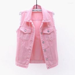 Womens Vests Autumn Women Plus Size Denim Vest Sleeveless Jacket Coat College Students Waistcoat Casual Jeans Jackets Oversize for Girl