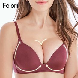 Bras Folomi Women's Bra Push Up Bras Wireless Sexy Deep V Bra Female Underwear Seamless Brassiere Lingerie for Ladies AB Cup P230417