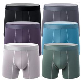 Underpants Sexy Men Modal Seamless Shorts U Convex Pouch Boxer Briefs Pocket Underwear Male Sleep Flat Boxers Panties