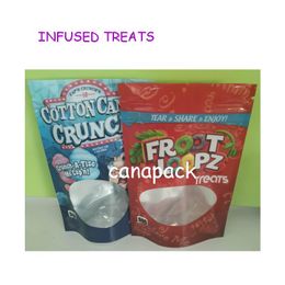 INFUSED TREATS 500mg packing bags Caramel treats Fruity Pebblez medicatd candy gummies Lucky charmz edibles bag bottles,bottle,