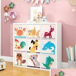 Boxes & Storage# Cube Garten Children Storage Box Cartoon Animal Folding Bins Wardrobe Der Clothes Basket Kids Toys Organiser 211102 D Dhqnw