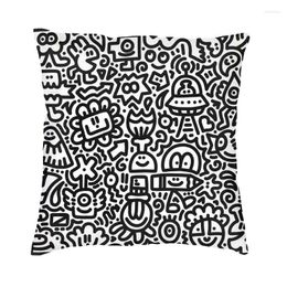 Pillow Mr Doodle Abstract Graffiti Rap Artist Sofa Cover Home Decoration 3D Printing Colourful Modern Art Throw Case