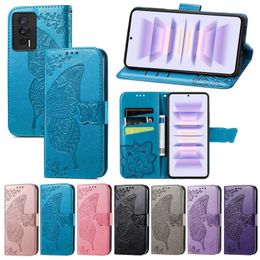 Print Big Butterfly Leather Wallet Cases For Xiaomi 13 Pro Lite Ultra 12T 12 Redmi A1 Plus 10A 10C 12C K60 Pro K60E Lace Flower Holder Card Slot Flip Cover Animal Pouch