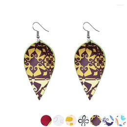 Dangle Earrings Classic Leather Multicolor Leopard PU Teardrop Earring Fashion Statement Wedding Jewellery Long Wholesale