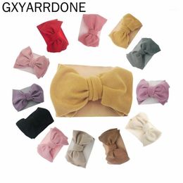 12 Pcs lot Velvet Bows Turban Baby Girl Headbands Headwraps Soft Newborn Headdress Toddler Cute Big Knot Bow Diademas Headband1242y