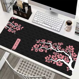 Mouse Pads Wrist Rests Kawaii 50x100cm XL Gaming Large Flower Mouse Pad Computer Cute Cat Keyboard Mat Mouse Mat Colorful Desk Mat Mousepad For Gift YQ231117