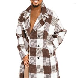 Men's Trench Coats 2023 Autumn And Winter British Style Gentleman Fashion Casual Slim Korean Version Of The Trend Coat Men Plaid