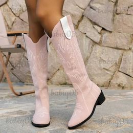 Boots 2023 New Winter Women's High Heel Boots Suede Embroidered Over Knee Long Boots Women's Sexy Pointed High Heel Shoes Knight Boots T231117