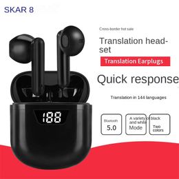 New Bluetooth Headset Wireless V03 Translation Headphones Binaural Synchronous Translation Multi-Language Translation Cross-Border Hot Selling