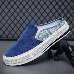 Slippers Fujeak Summer Fashion Men Shoes Outdoor Breathable Half Slipper Non-slip Casual For Comfortable Sell Shoe