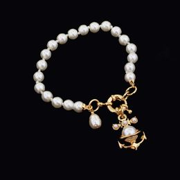 Edition Empress Dowager Vivienne MARIALENA Anchor Pearl Bracelet High Quality Ins