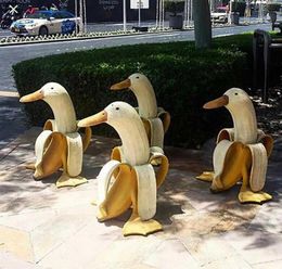 Creative Banana Duck Art Statue Garden Yard Outdoor Decoration Cute Whimsical Peeled Crafts Gifts For Kids 2108044345276