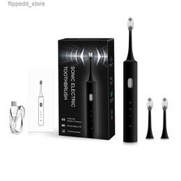 Toothbrush WEASTI sound wave Colour light touch button shock-proof gingival soft hairs electric toothbrush USB charging whitening teeth Q231117