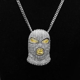 Hip Hop CSGO Mask Head Pendant Necklace Mens Punk Style Alloy Gold Silver Plated Mask Head Charm Pendant High Quality321l