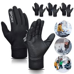 Sports Gloves Winter bicycle gloves warmth touch screen all finger waterproof outdoor bicycles skiing motorcycles riding thick 231117