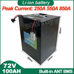 72V 100Ah Li-ion With 100A 220A 340A BMS Lithium Polymer Battery Built-in Bluetooth Perfect For 24KW Motor Golf Cart Motorcycle