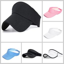 Wide Brim Hats Unisex Classic Plain Sport Sun Visor Adjustable One Size Tapeback Cap Adult Men Women Outdoor Travel Accessories