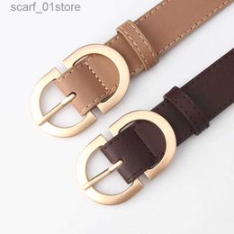 Belts Leather Belts for Women Fashion Jeans ic Retro Simple Round Buckle Female Pin New Denim Dress Sword Goth Luxury Punk GothicL231117