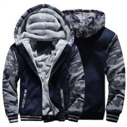 Mens Jackets Winter Jacket Camouflage Thicken Hooded Fleece Long Sleeve Down Man Casual Streetwear Clothing 231116
