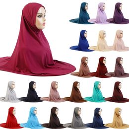 One Piece Amira Prayer Ramadan Muslim Women Turban Hijab Khimar Instant Long Scarf Islamic Burqa Cap Jilbab Clothes Middle East