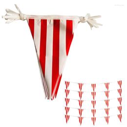 Party Decoration Carnival Circus Pennant Banner Red And White Bunting Flag Striped Triangle Flags For