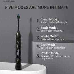 Toothbrush Adult Premium Deluxe New Sonic Electric Toothbrush Tooth Beauty Health Smart Timer with Replacement Brush Head Q231117