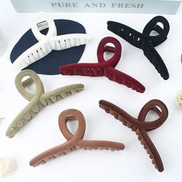 Accessories 13CM Korean Japanese Temperament Hair Clip Simple Headdress Velvet Updo Grab Clip Female Clip Female