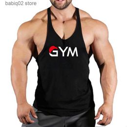 Men's Tank Tops Gym Vest Fitness Shirt Muscular Man Singlet Men Vests Stringer Sleeveless Sweatshirt Men's Singlets Top for Fitness Clothing T230417
